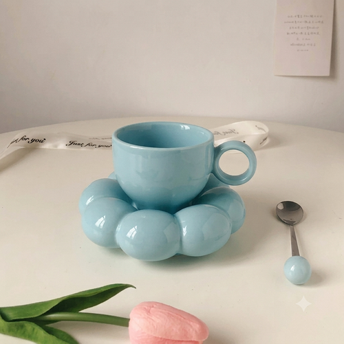 Pastel Bubble Ceramic Mug| Aesthetic Coffee & Tea Cup