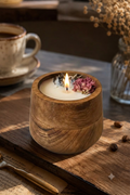 🌿 Handcrafted Wooden Bowl Scented Candle
