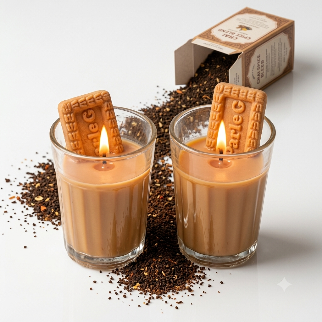 ☕ Chai Glass Scented Candle Set (Pack of 2)