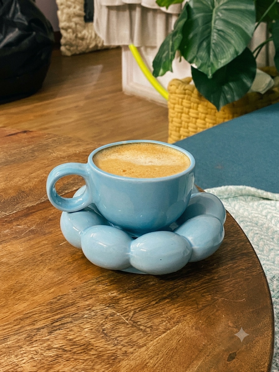 Pastel Bubble Ceramic Mug| Aesthetic Coffee & Tea Cup