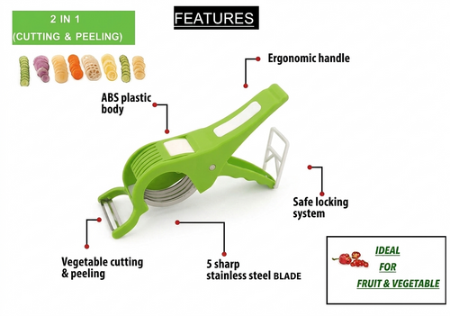 2-in-1 5-Blade Vegetable Cutter & Peeler
